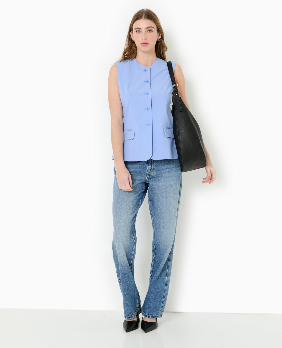 Veste blazer sans manches esprit gilet de barman