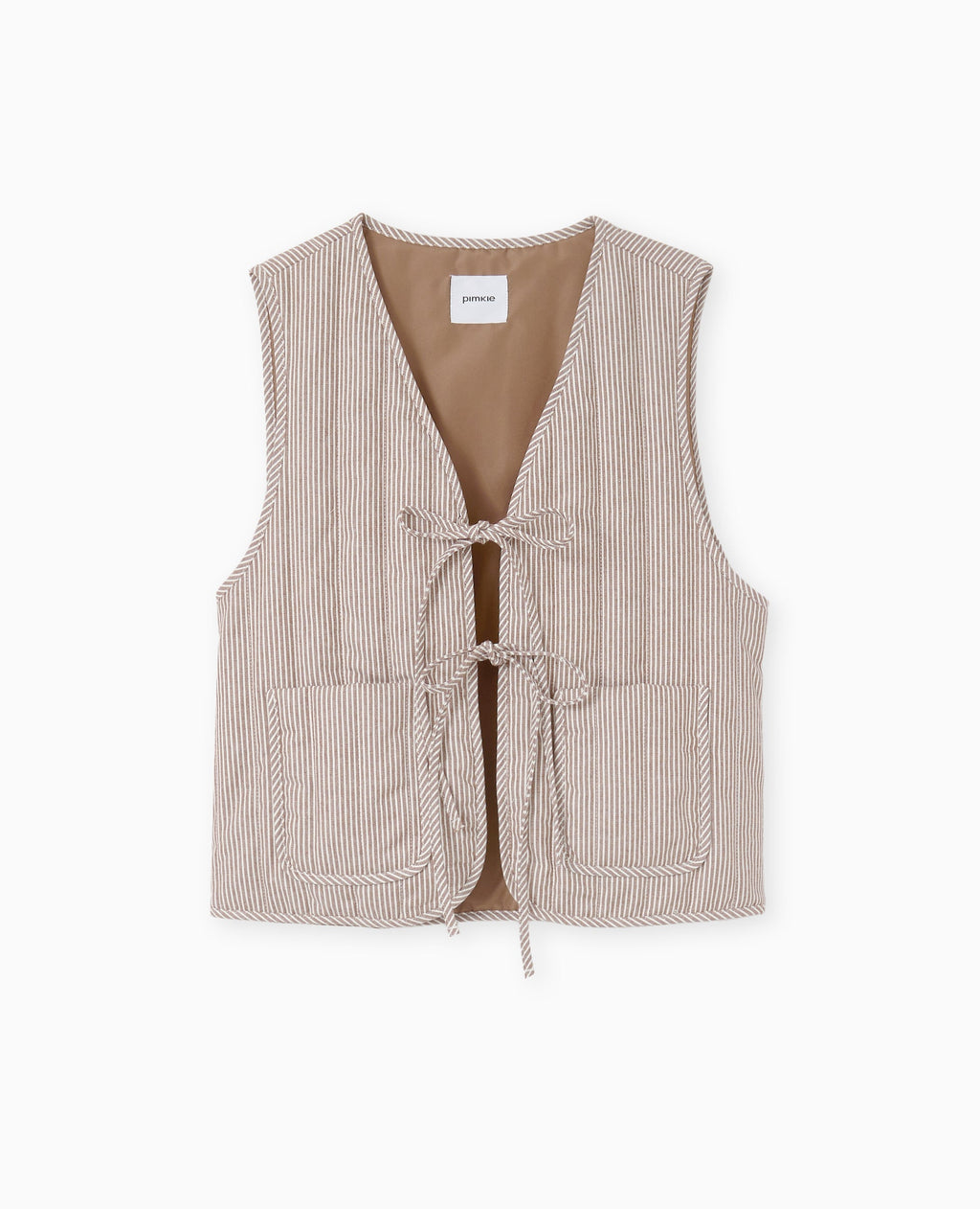 Veste sans manches matelassée avec rayures
