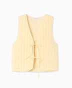 Veste sans manches en gaze de coton matelassée