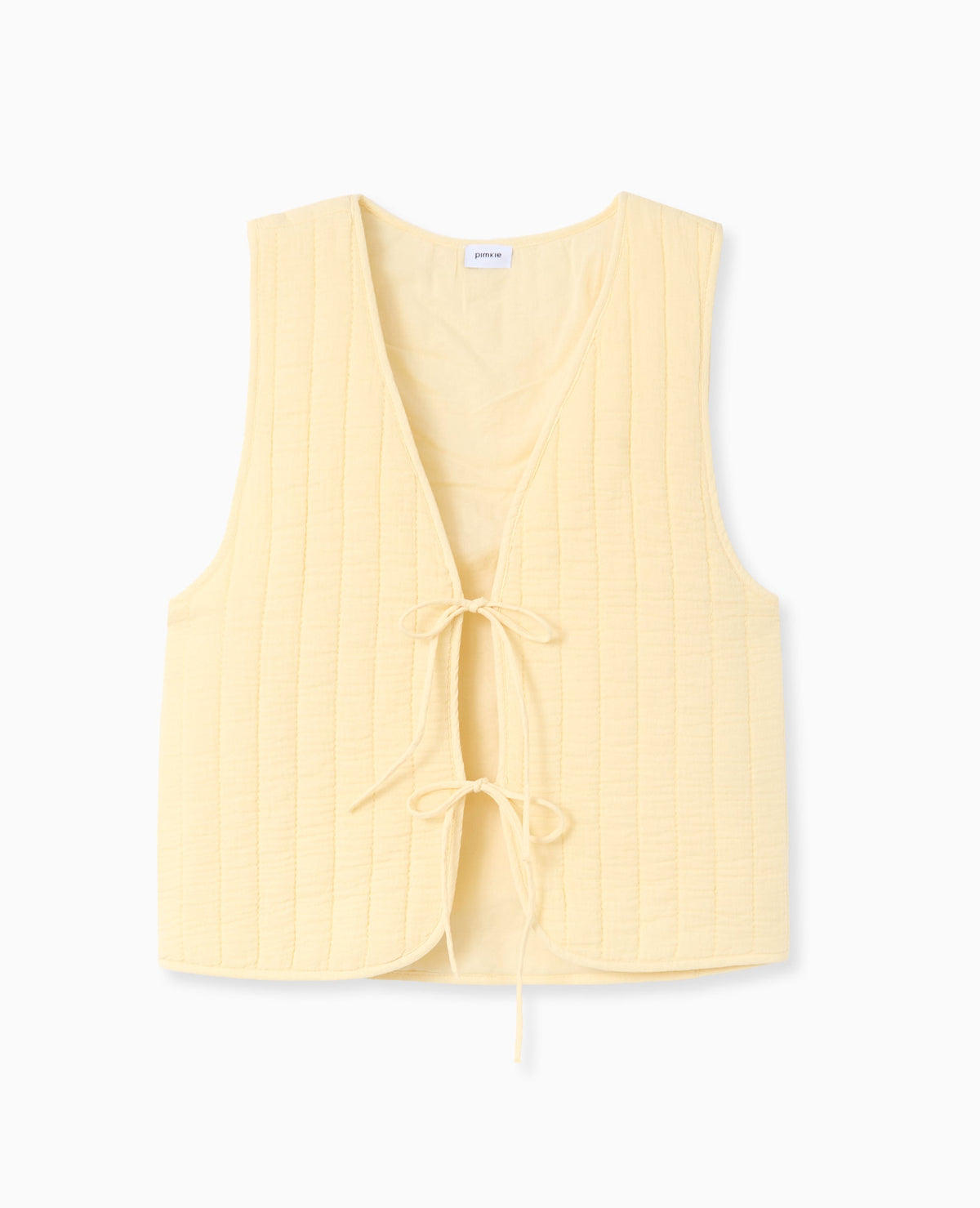Veste sans manches en gaze de coton matelassée