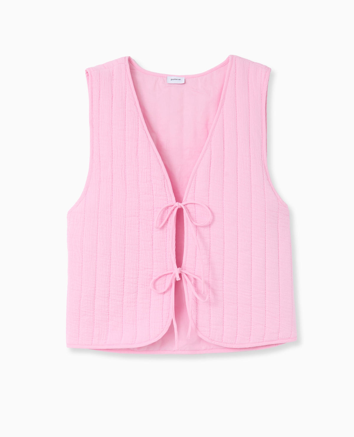Veste sans manches en gaze de coton matelassée