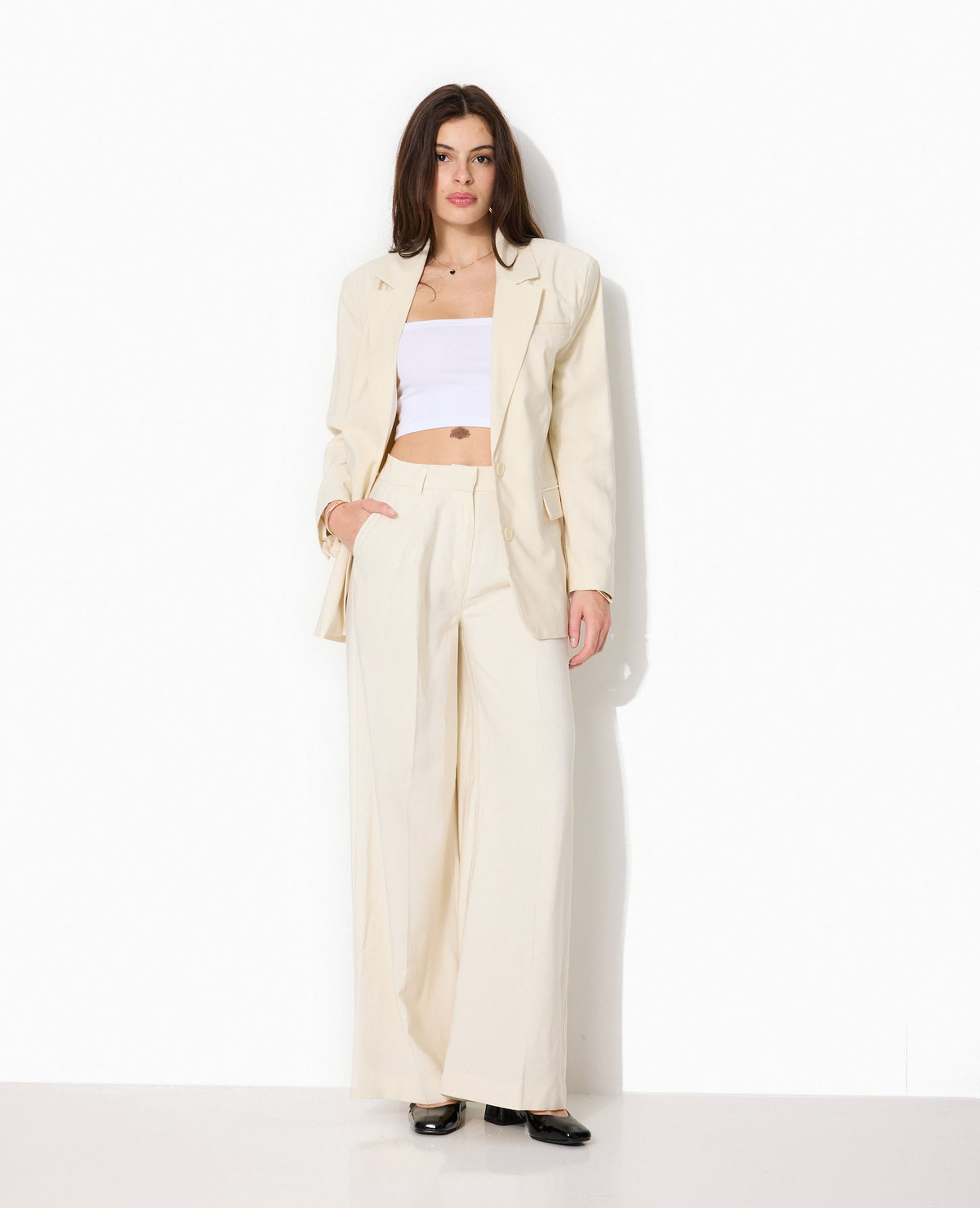 Veste blazer oversize en tissu fluide