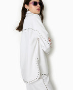 Veste oversize en toile avec clous