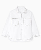 Veste oversize en toile avec clous