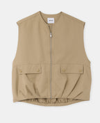 Blouson sans manches zippée avec effet bouffant