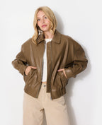 Blouson en simili avec col