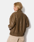 Blouson en simili avec col
