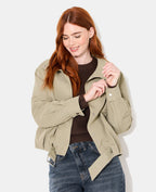 Blouson boule effet trench avec col montant