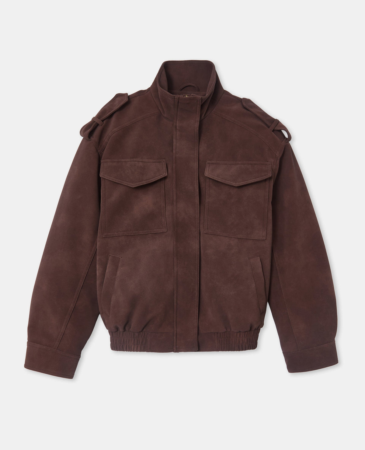 Blouson en suédine col montant