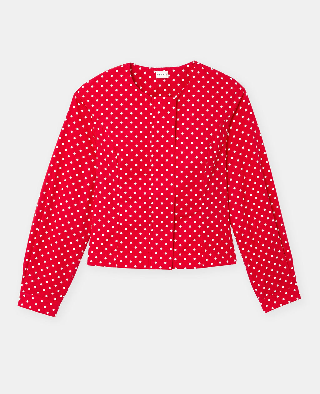 Veste cintrée manches ballons motif pois