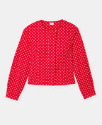 Veste cintrée manches ballons motif pois