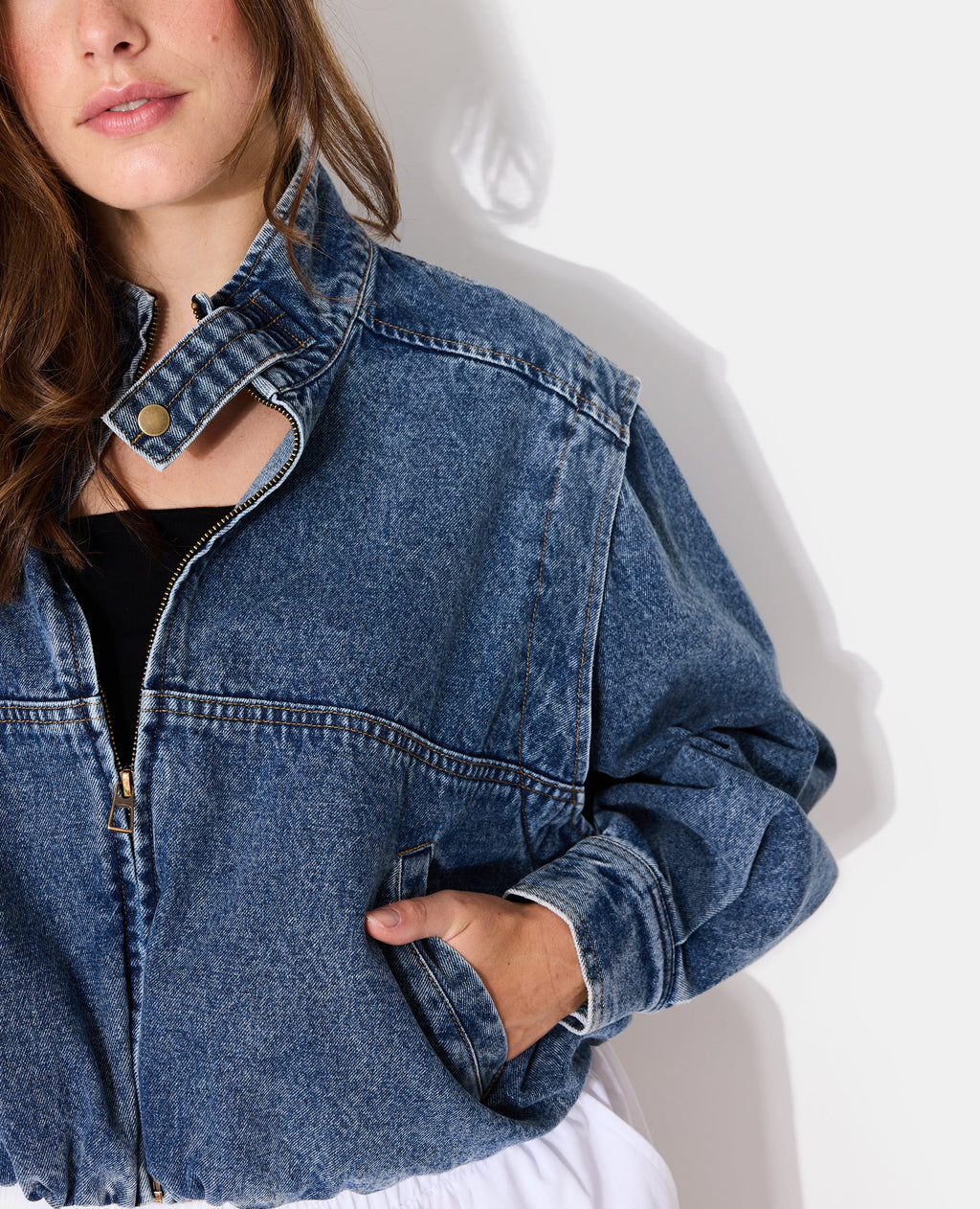 Veste boule en jean