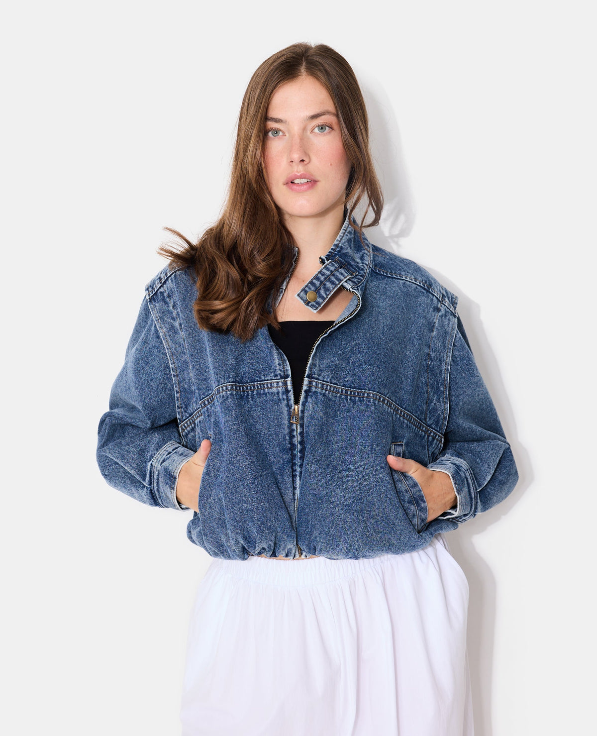 Veste boule en jean
