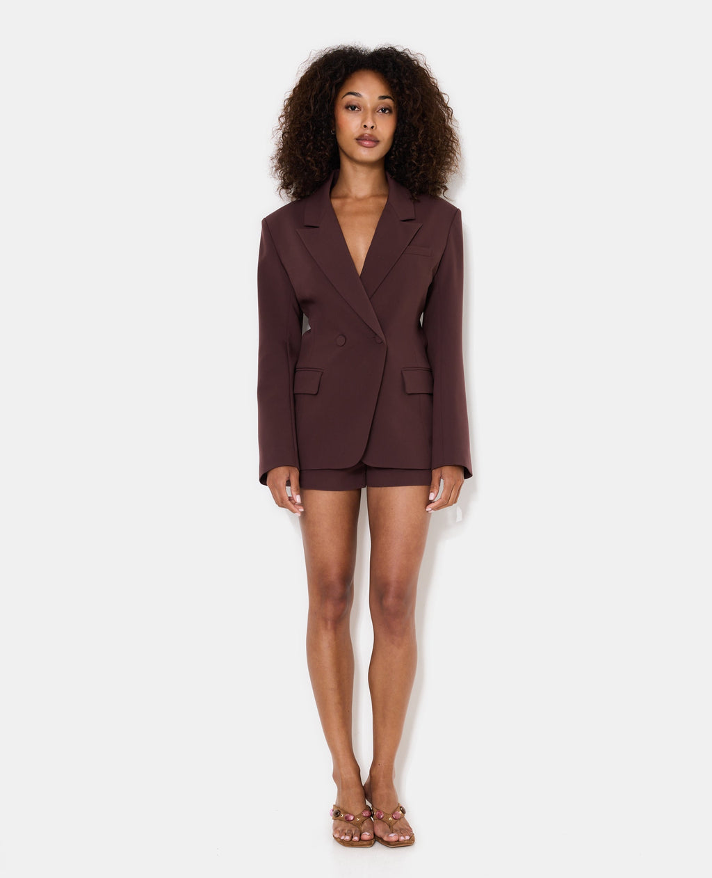 Veste blazer cintrée avec épaulettes