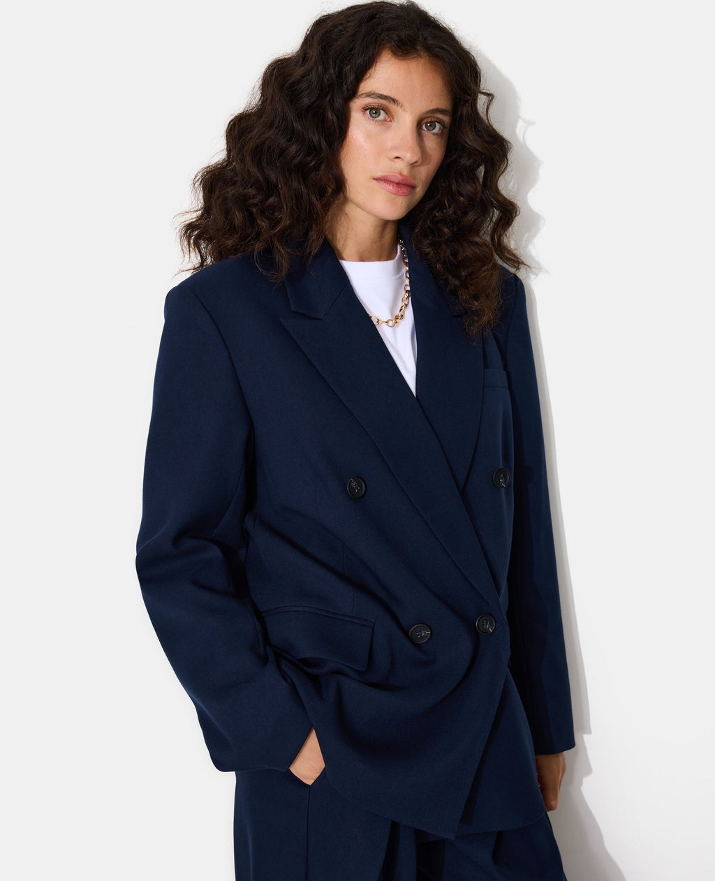 Veste blazer oversize double boutonnage