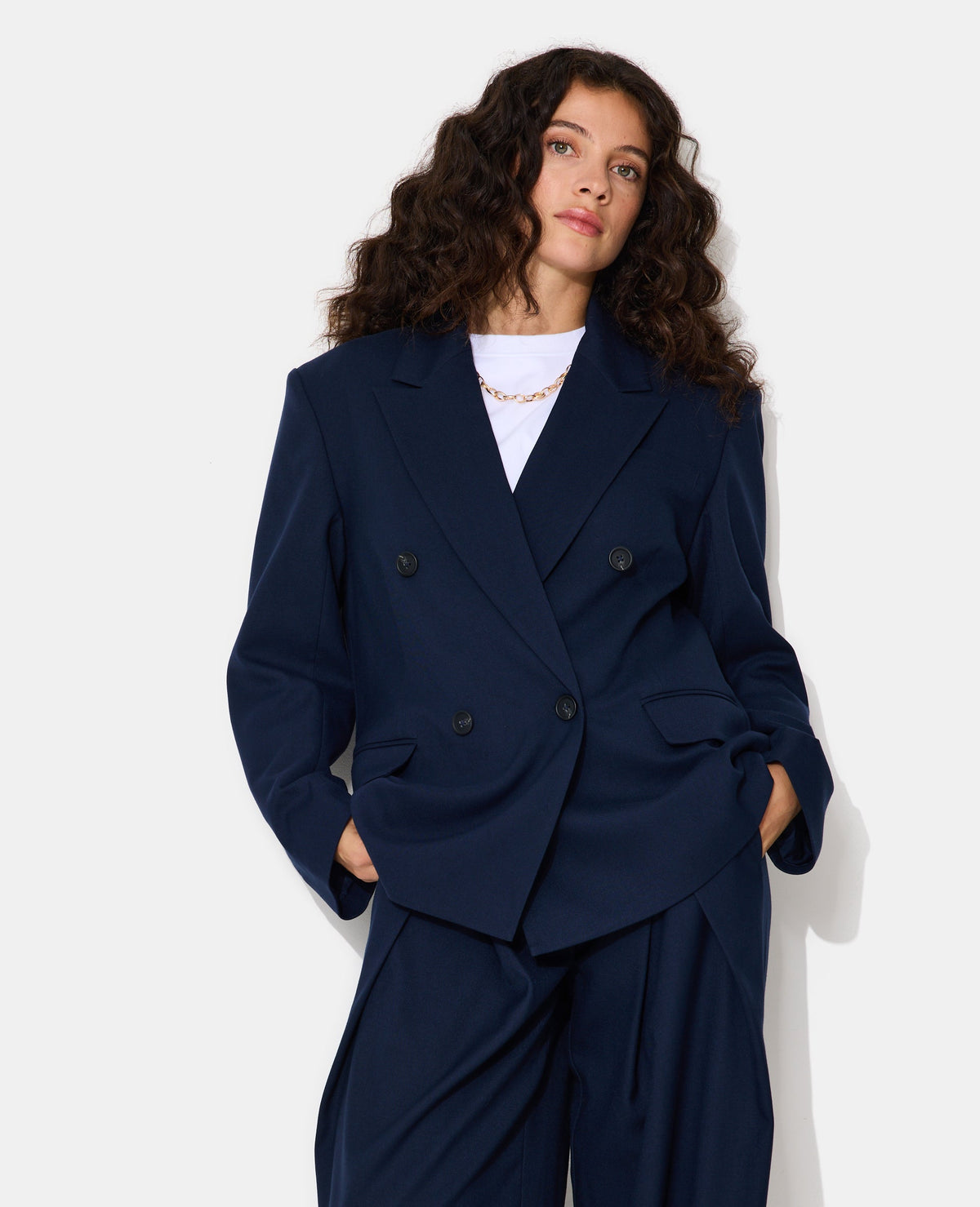 Veste blazer oversize double boutonnage