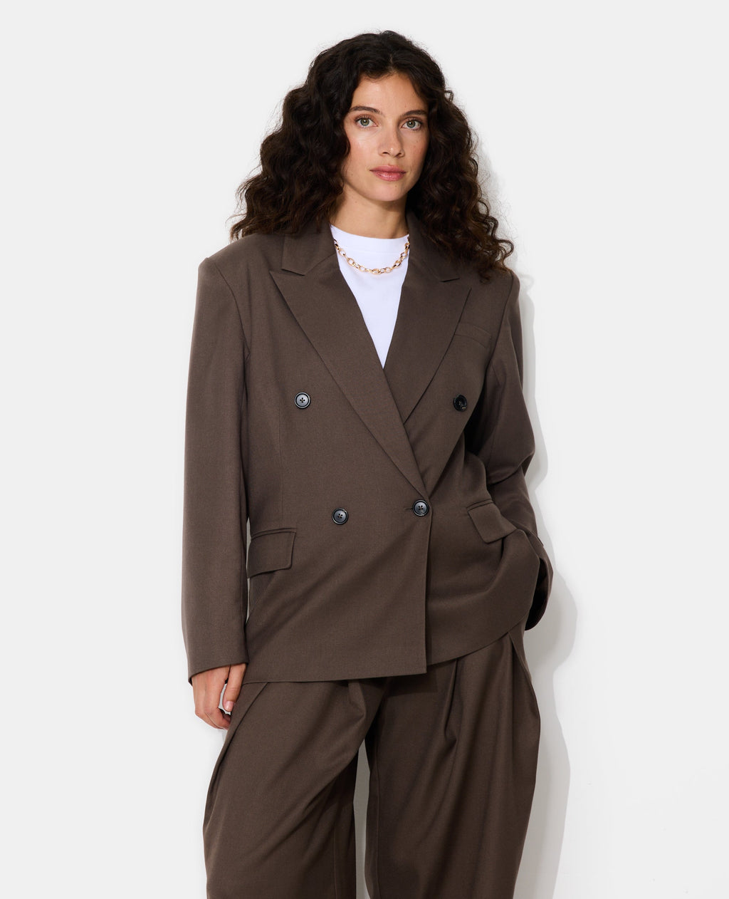 Veste blazer oversize double boutonnage