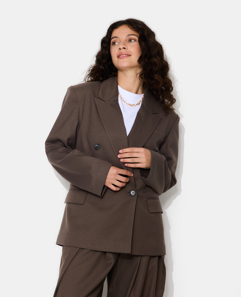 Veste blazer oversize double boutonnage