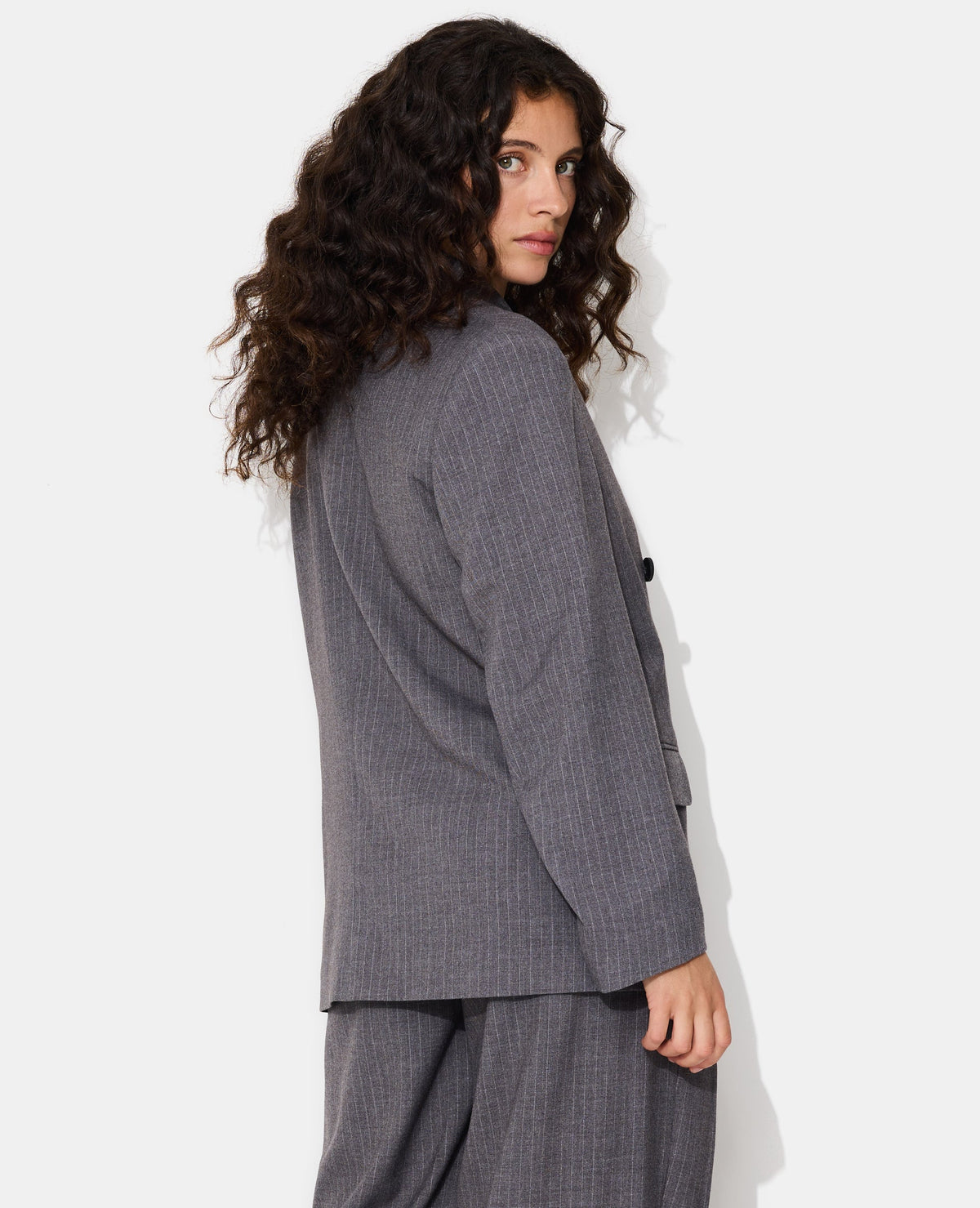 Veste blazer oversize fines rayures