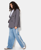 Veste blazer oversize fines rayures