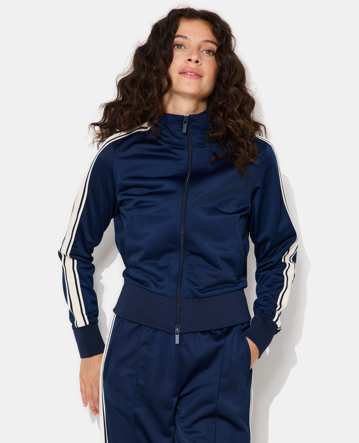 Veste de jogging avec bandes contrastées