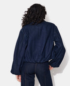 Veste boule en jean avec col chemise