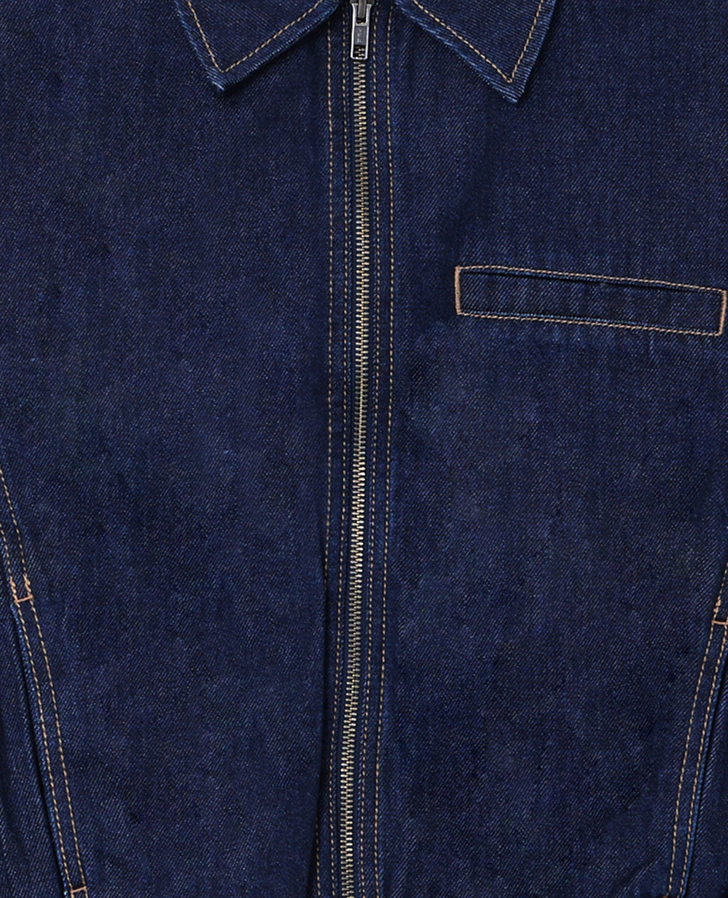 Veste boule en jean avec col chemise