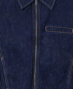 Veste boule en jean avec col chemise