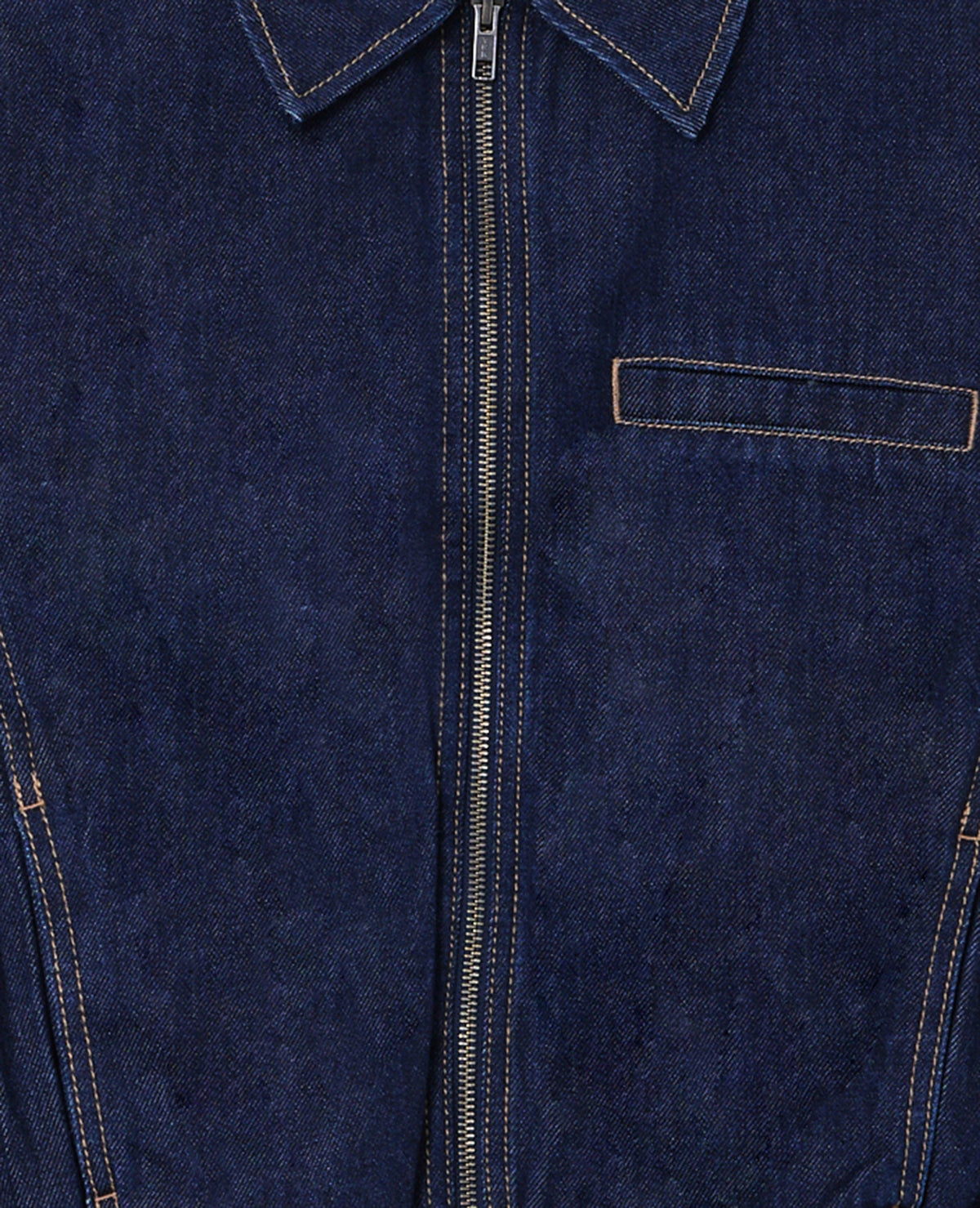 Veste boule en jean avec col chemise