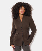 Veste longue et cintrée drap de laine