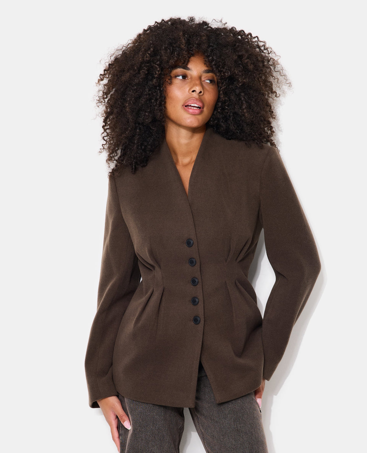 Veste longue et cintrée drap de laine