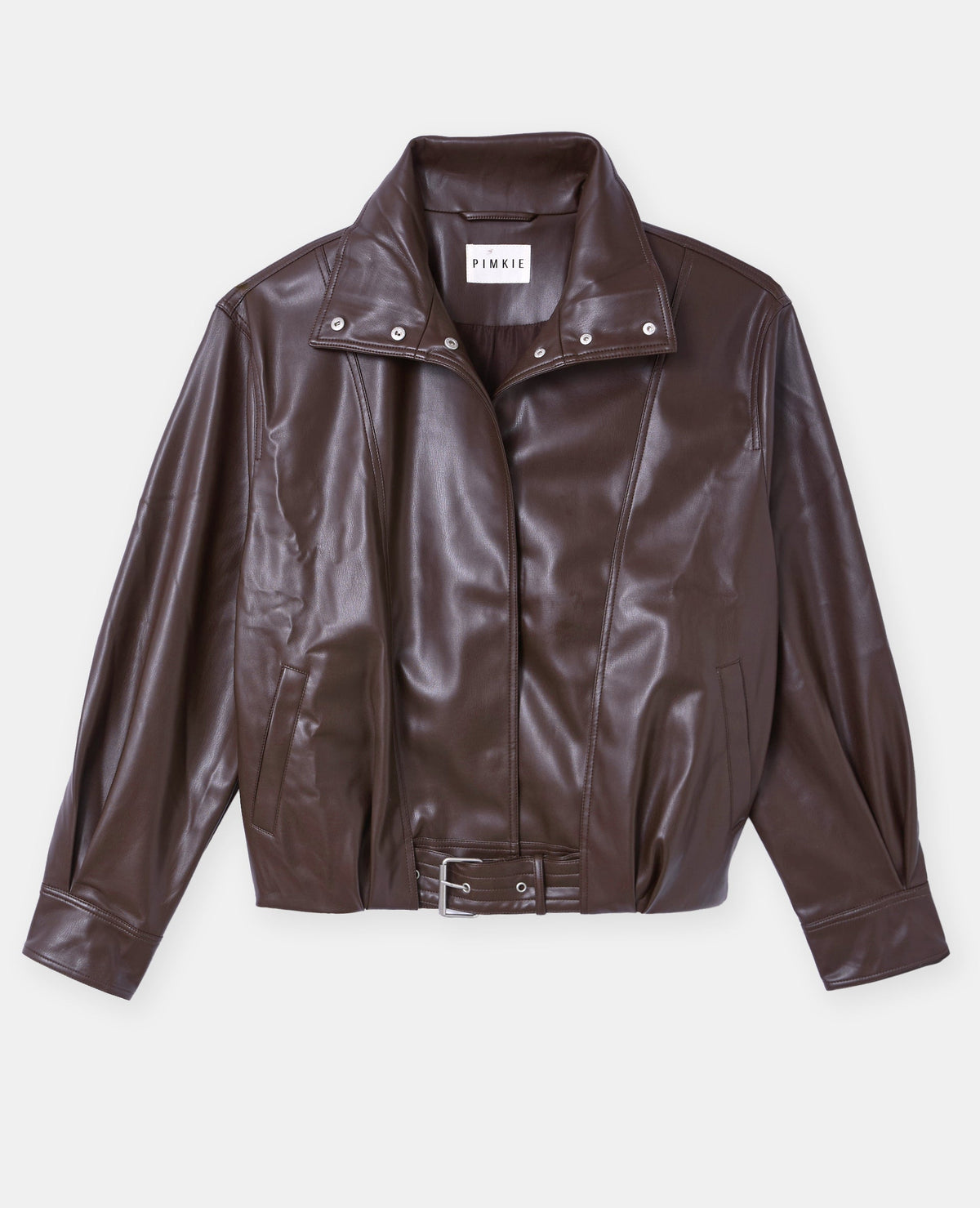 Blouson en simili forme vintage avec col montant