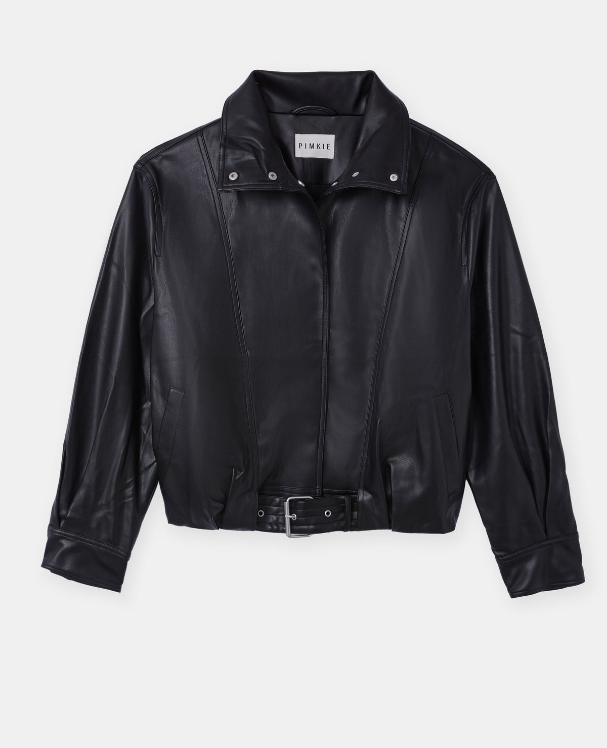Blouson en simili forme vintage avec col montant