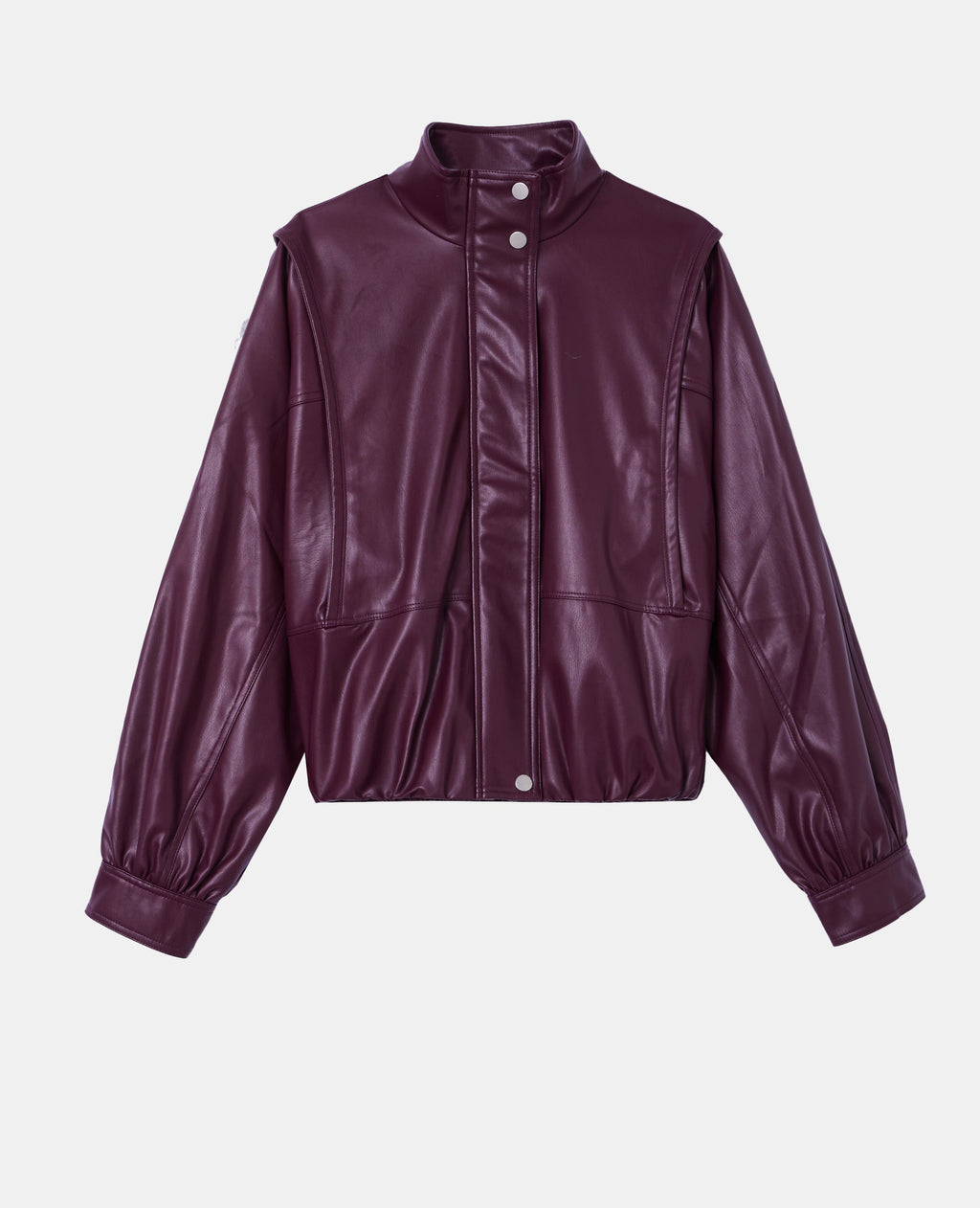 Veste en simili col montant
