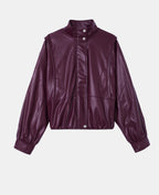 Veste en simili col montant