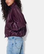 Veste en simili col montant