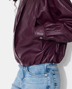 Veste en simili col montant
