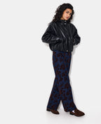 Veste en simili col montant