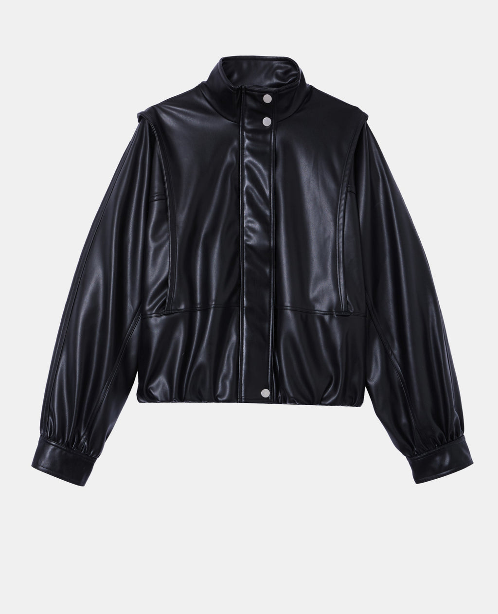 Veste en simili col montant