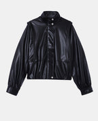 Veste en simili col montant