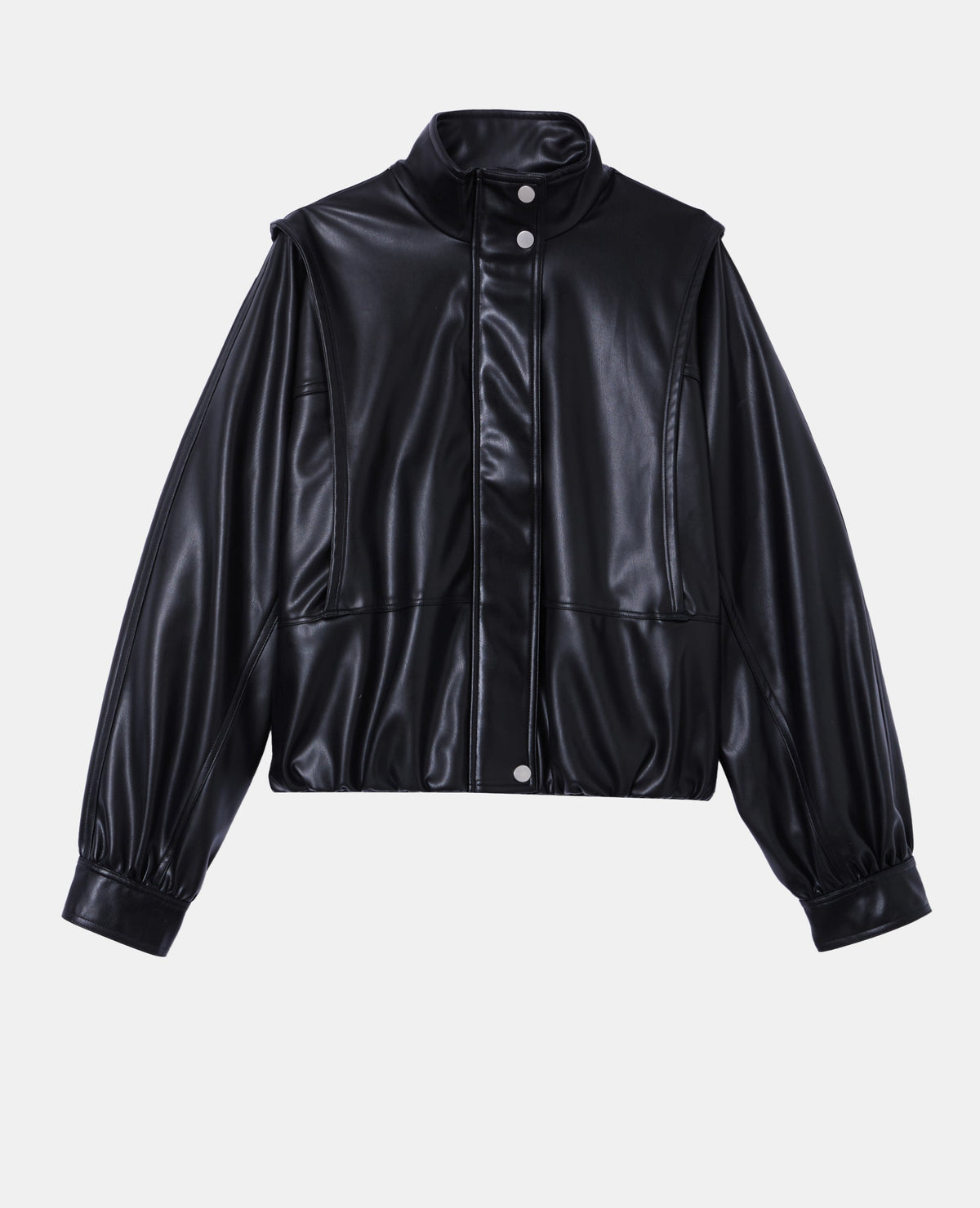 Veste en simili col montant
