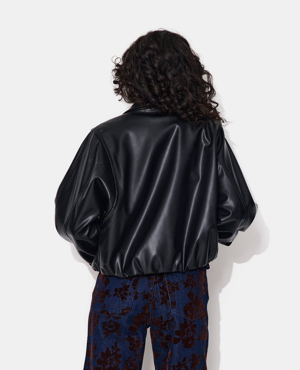 Veste en simili col montant