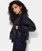 Veste en simili col montant