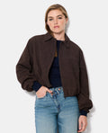 Veste boule zippée en suédine
