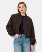 Veste boule zippée en suédine