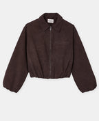 Veste boule zippée en suédine