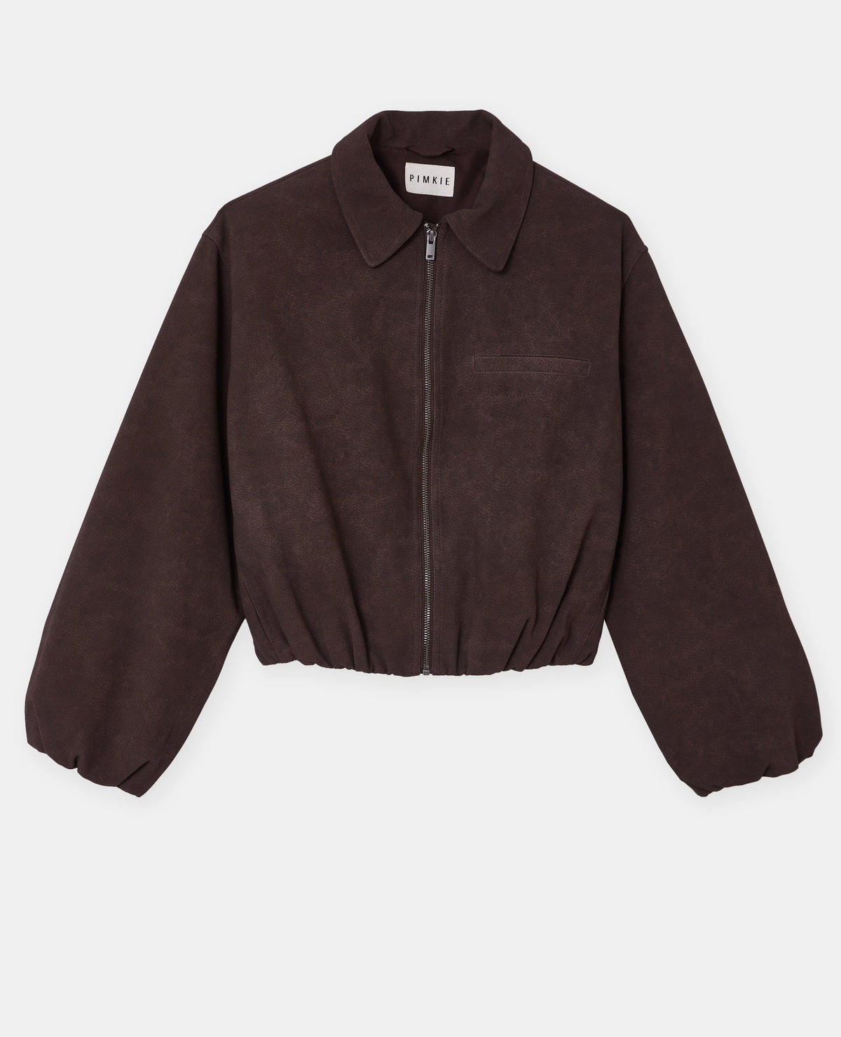 Veste boule zippée en suédine