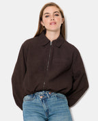 Veste boule zippée en suédine