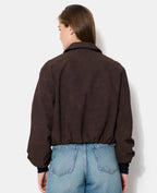 Veste boule zippée en suédine