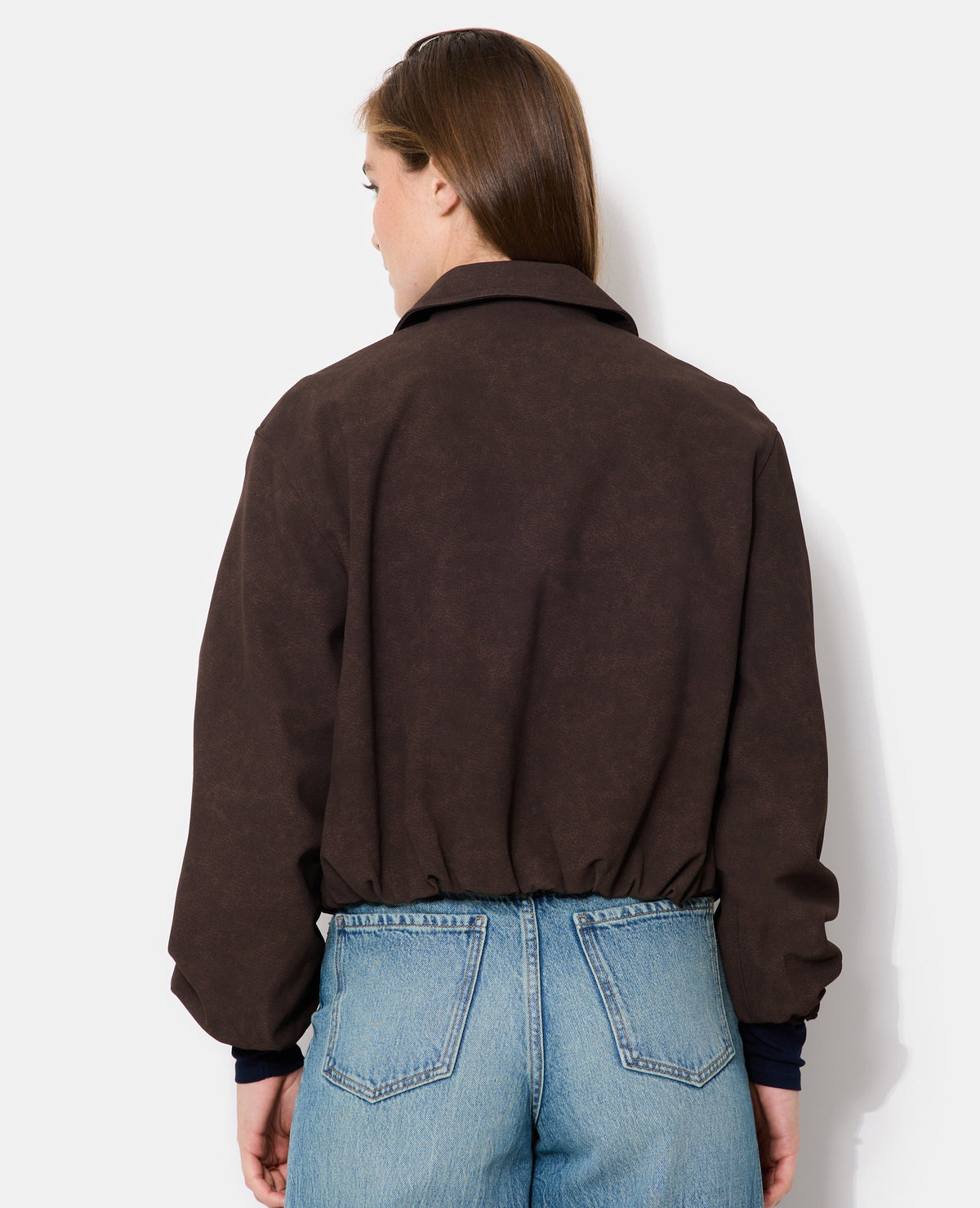 Veste boule zippée en suédine